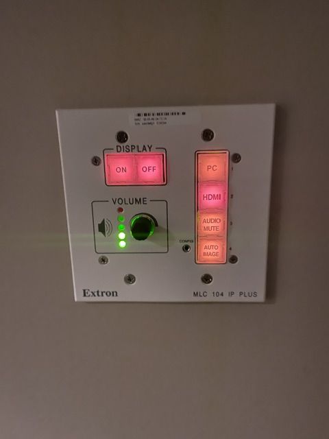 Room audio-visual control panel